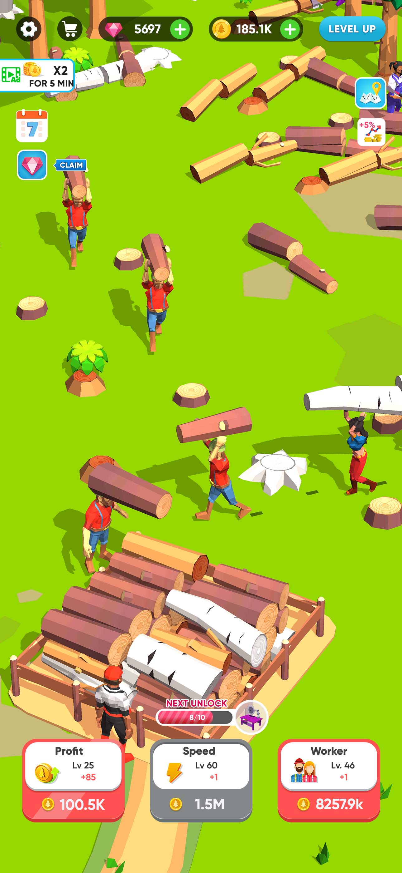 اسکرین شات 3 بازی Idle Lumber Mill