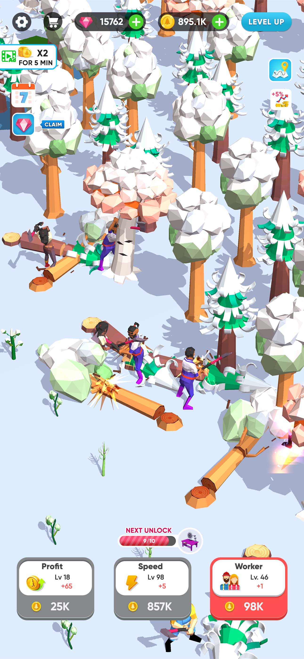 اسکرین شات 4 بازی Idle Lumber Mill