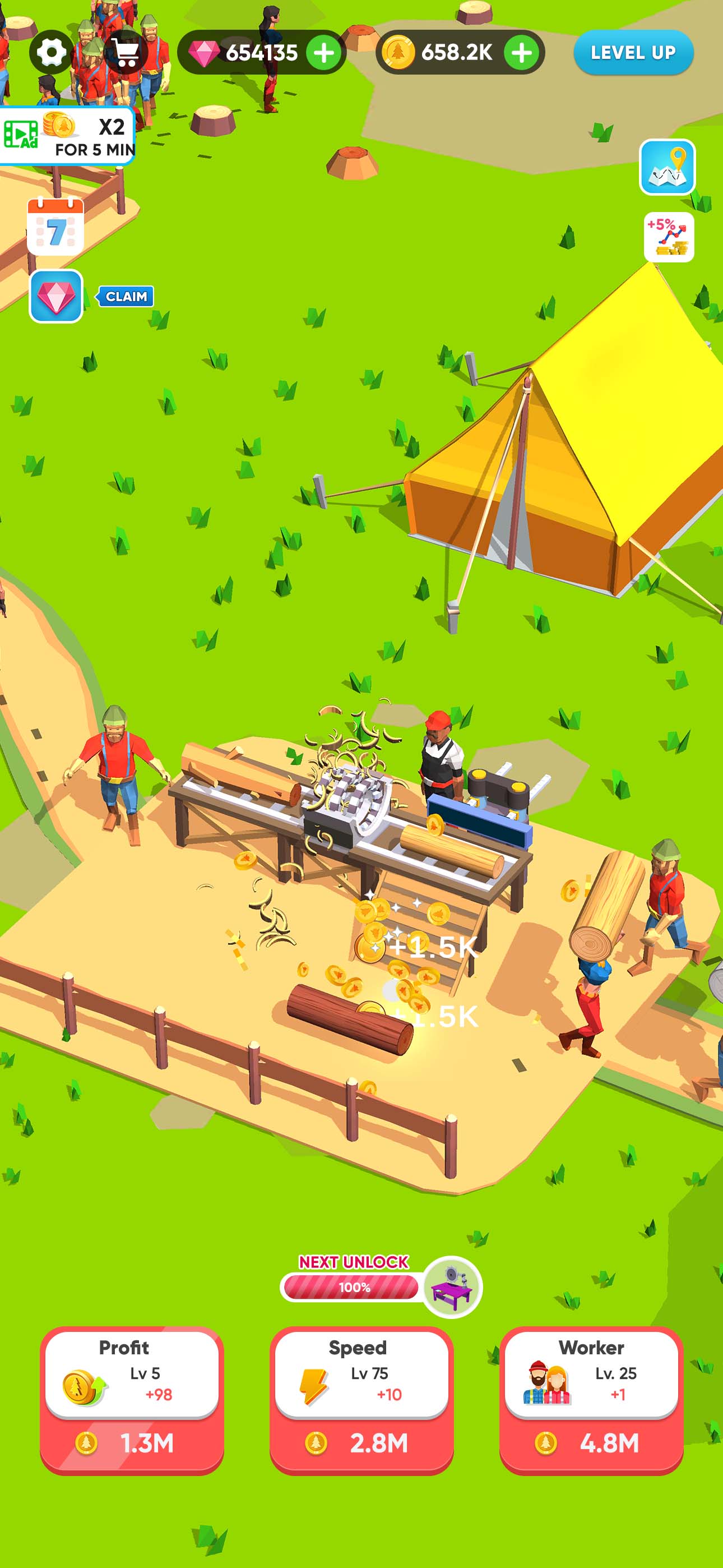 اسکرین شات 2 بازی Idle Lumber Mill