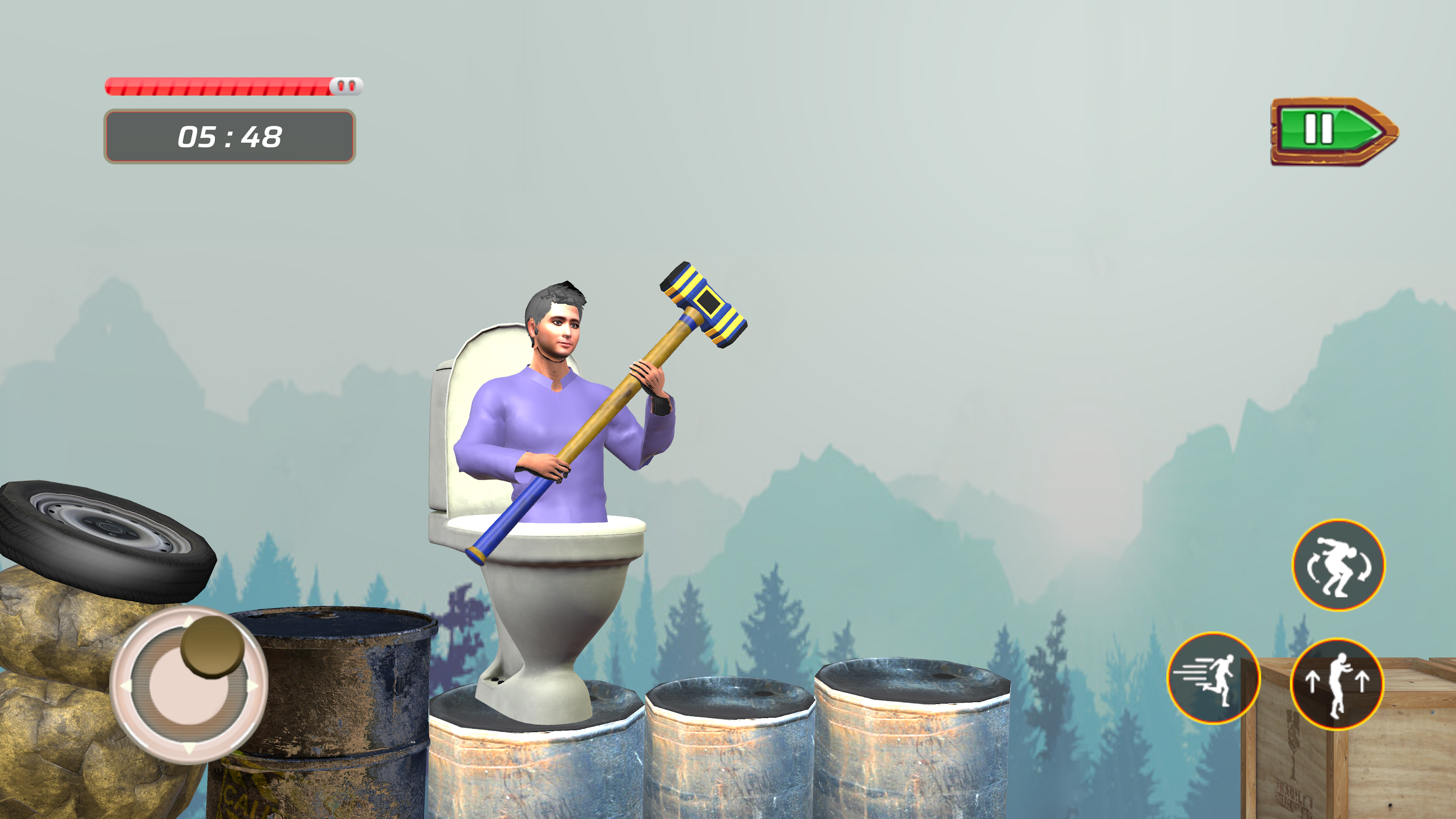 اسکرین شات 3 بازی Pot Man Hammer Man Climber 3D