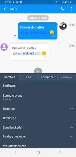 اسکرین شات 2 برنامه Handcent Next SMS Danish Language pack