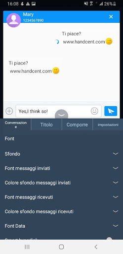 اسکرین شات 1 برنامه Handcent SMS Italian Language pack