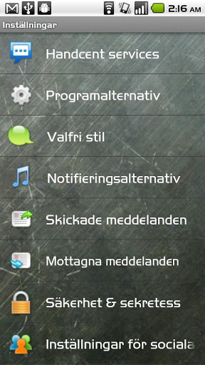 اسکرین شات 2 برنامه Handcent SMS Swedish Language