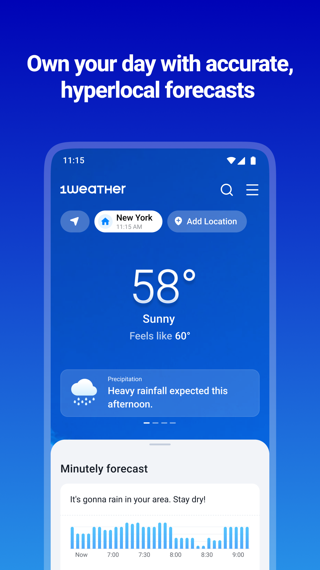 اسکرین شات 1 برنامه 1Weather Forecasts & Radar
