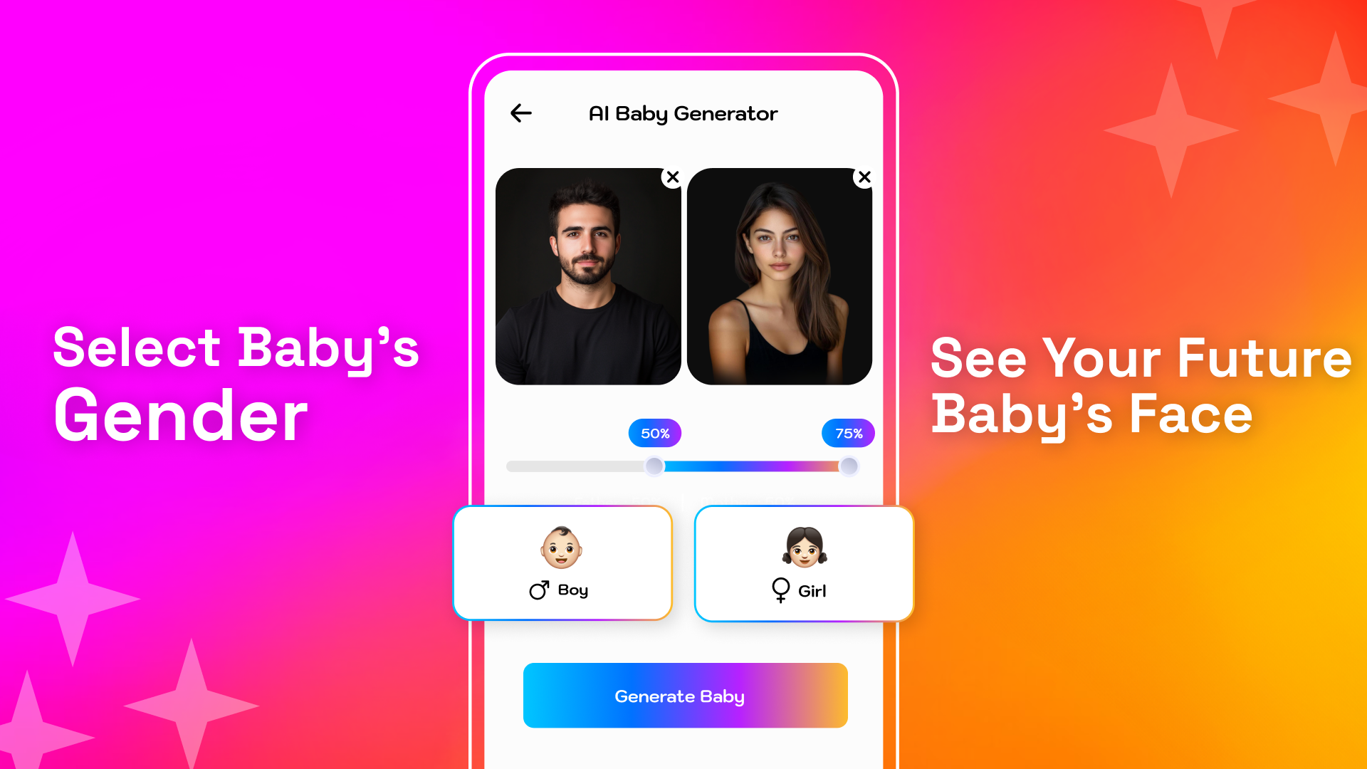 اسکرین شات 1 برنامه AI Future Baby Face Generator