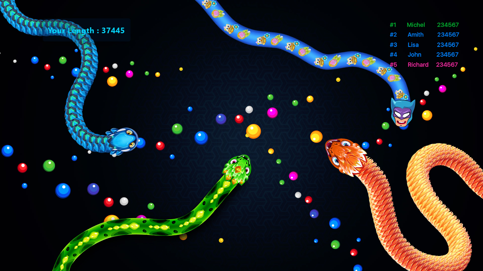 اسکرین شات 4 بازی Sneak.io - Snake Game