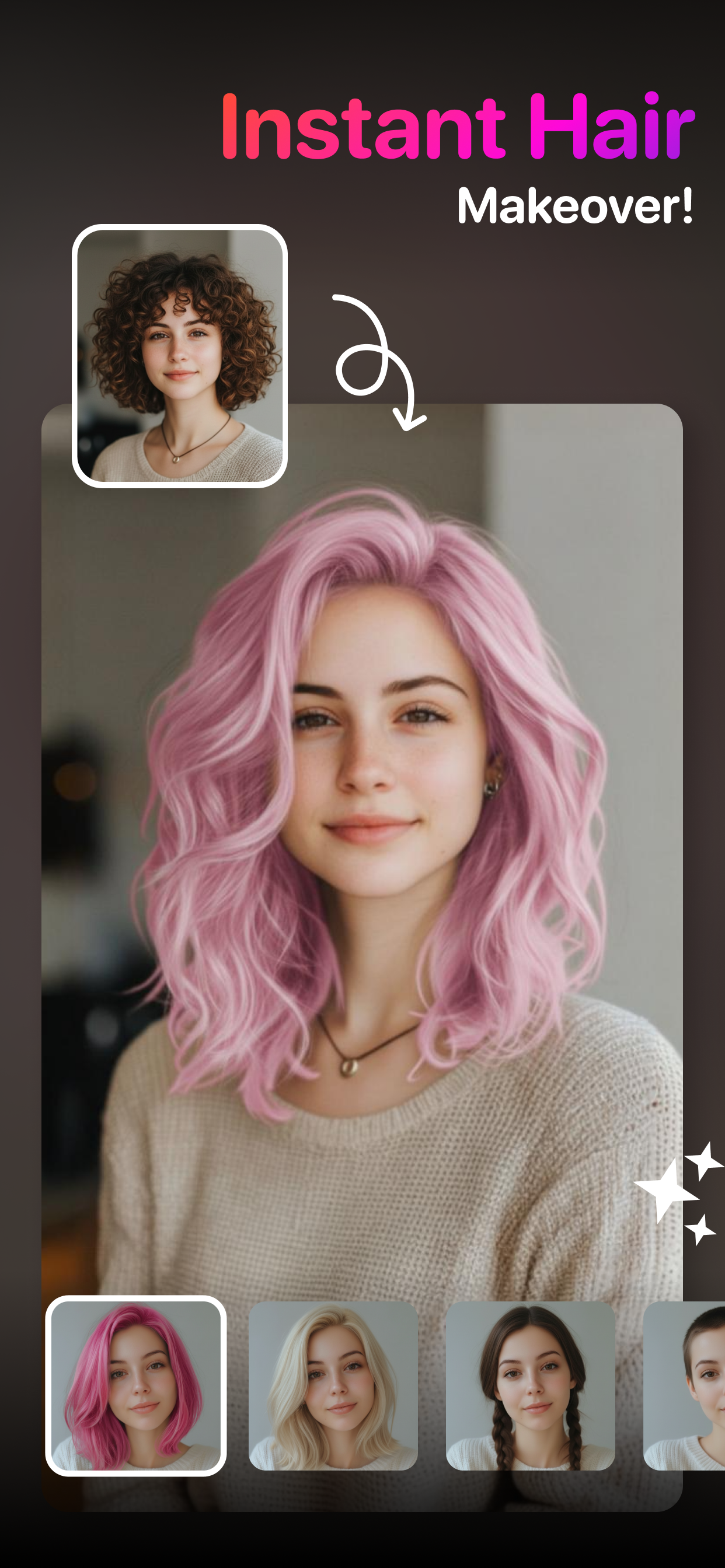 اسکرین شات 2 برنامه StyleMe: AI Hairstyle & Try-On