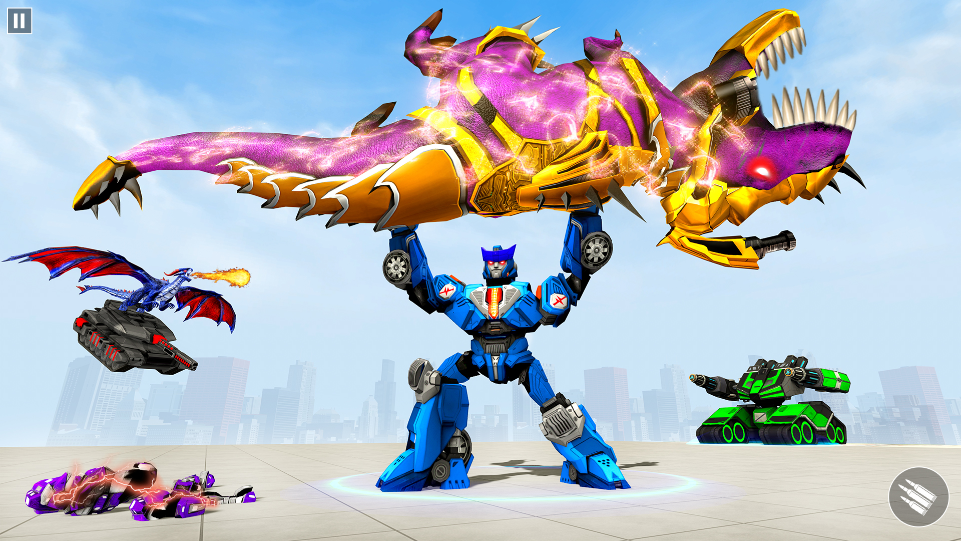 اسکرین شات 4 بازی Dino Robot Car Game:Robot Game