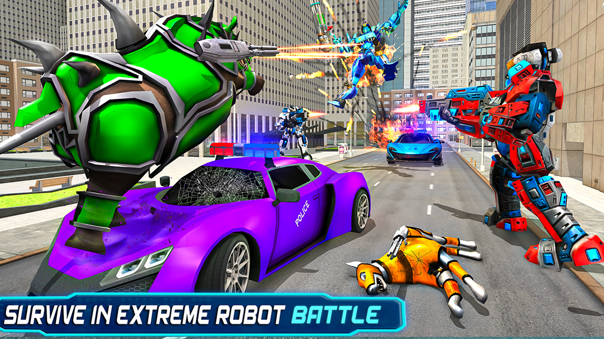 اسکرین شات 6 برنامه Police Robot Car Game 3d