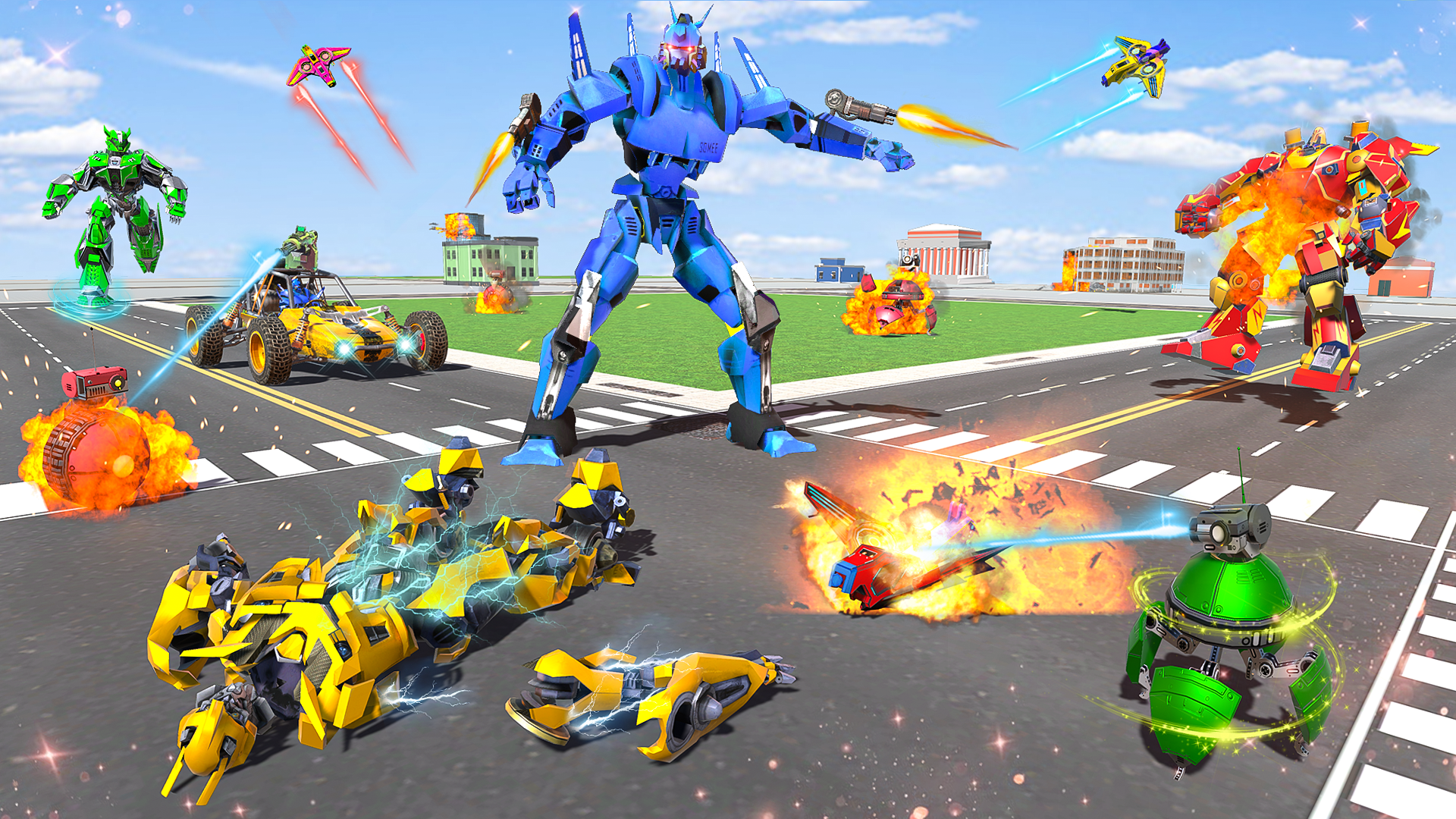 اسکرین شات 3 برنامه Police Robot Car Game 3d