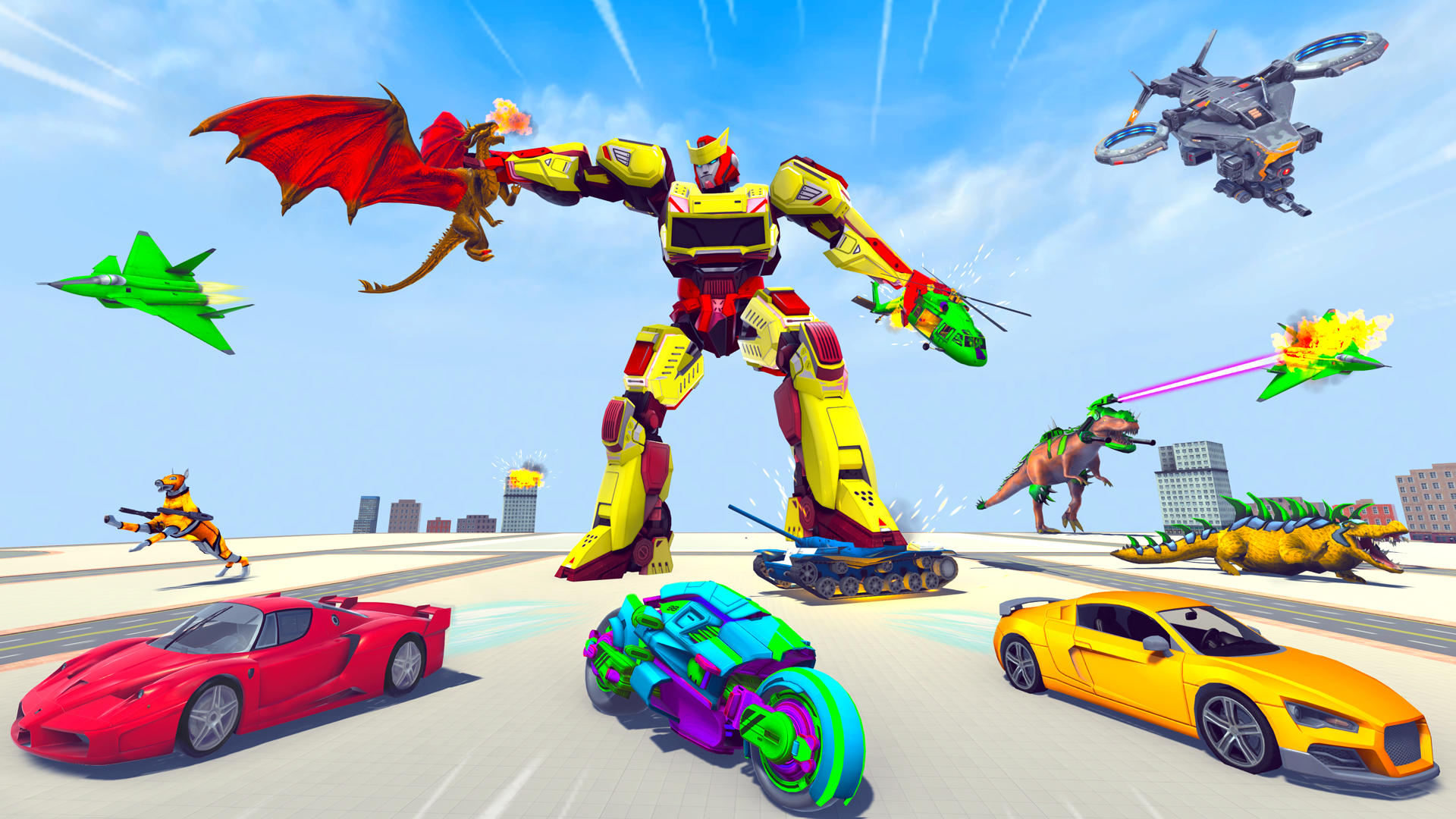اسکرین شات 4 برنامه Police Robot Car Game 3d