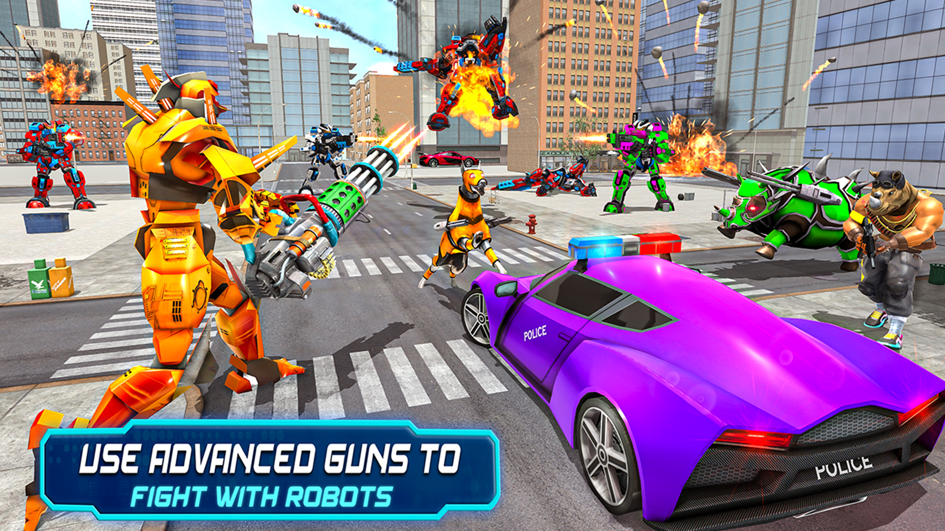 اسکرین شات 5 برنامه Police Robot Car Game 3d