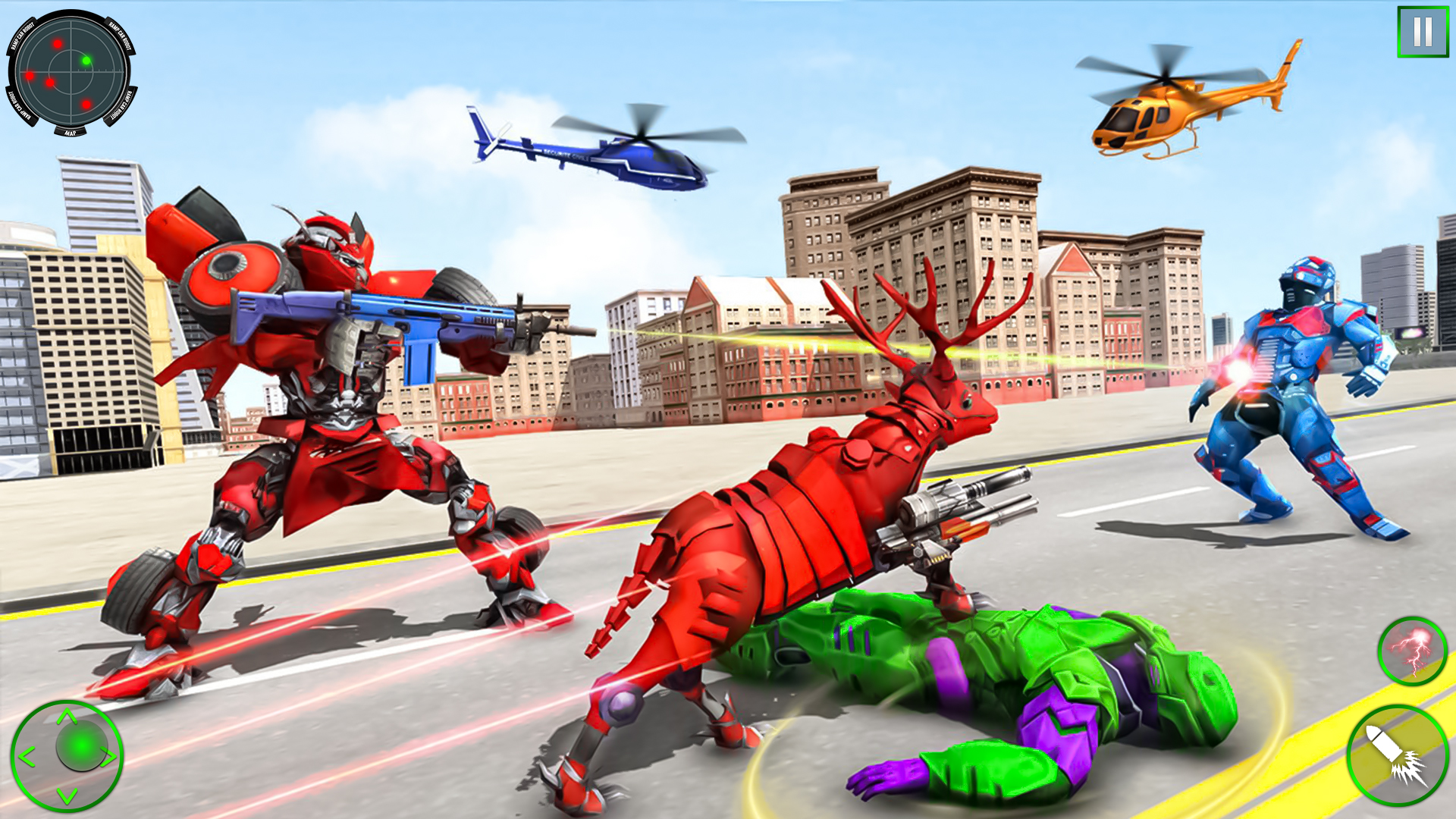 اسکرین شات 4 برنامه Deer Robot Car Game-Robot Game