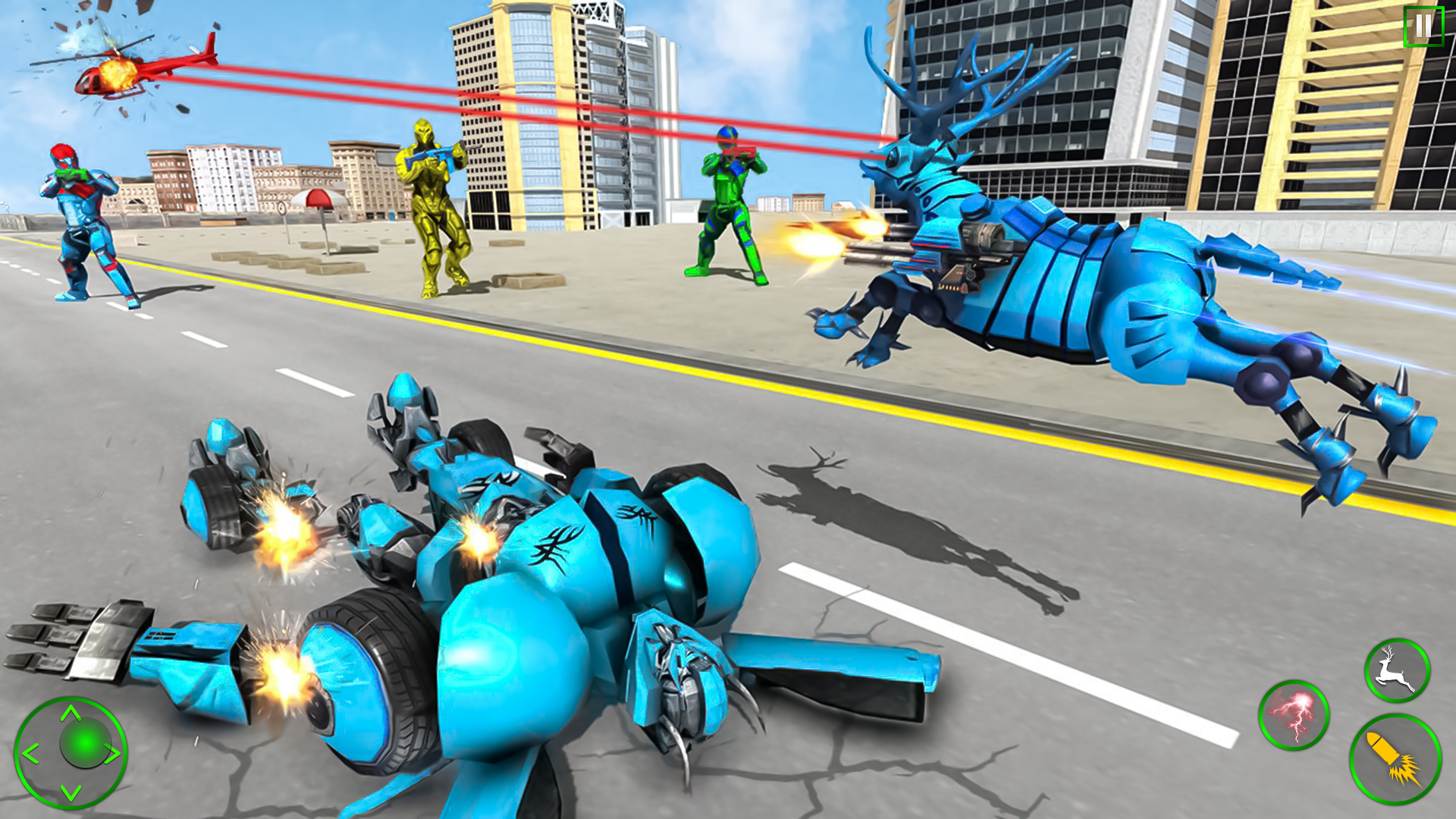 اسکرین شات 6 برنامه Deer Robot Car Game-Robot Game