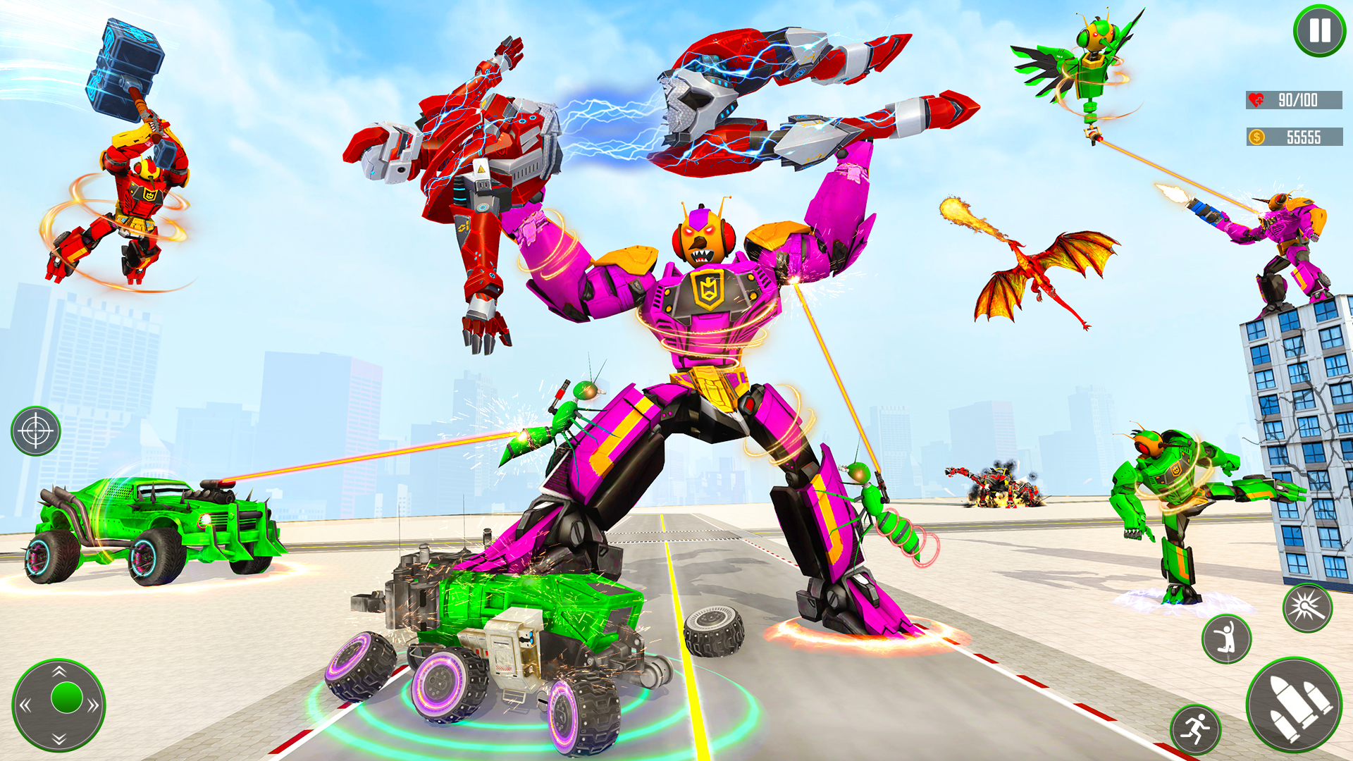 اسکرین شات 1 بازی Dragonfly Robot Car War Game