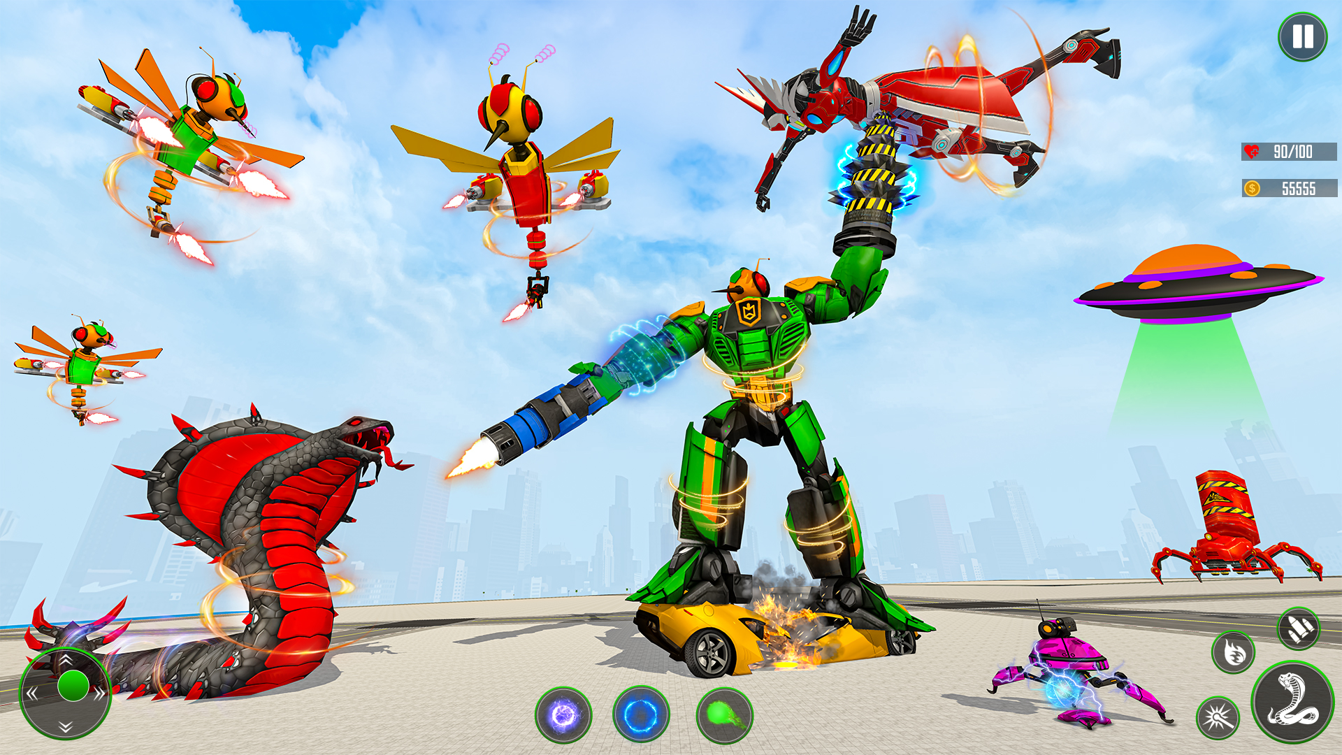 اسکرین شات 4 بازی Dragonfly Robot Car War Game