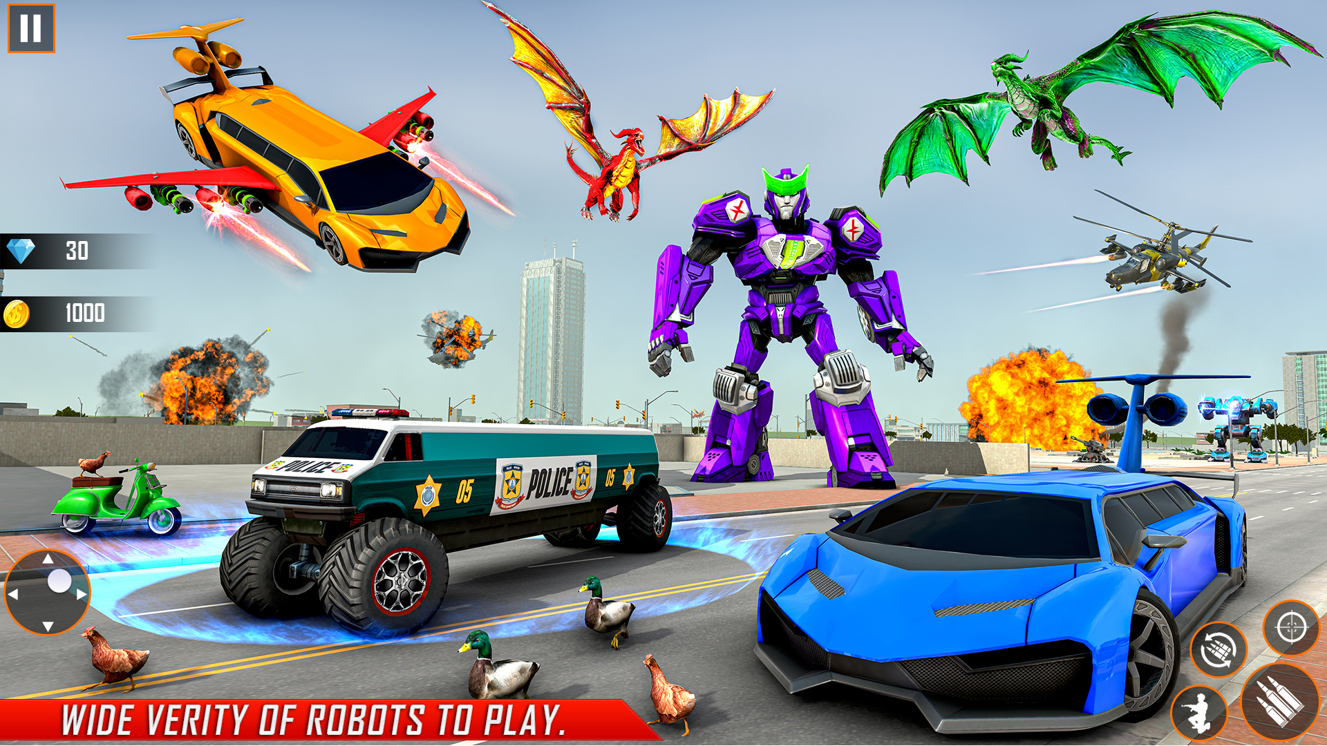 اسکرین شات 3 برنامه Limo Robot Car Game:Robot Game
