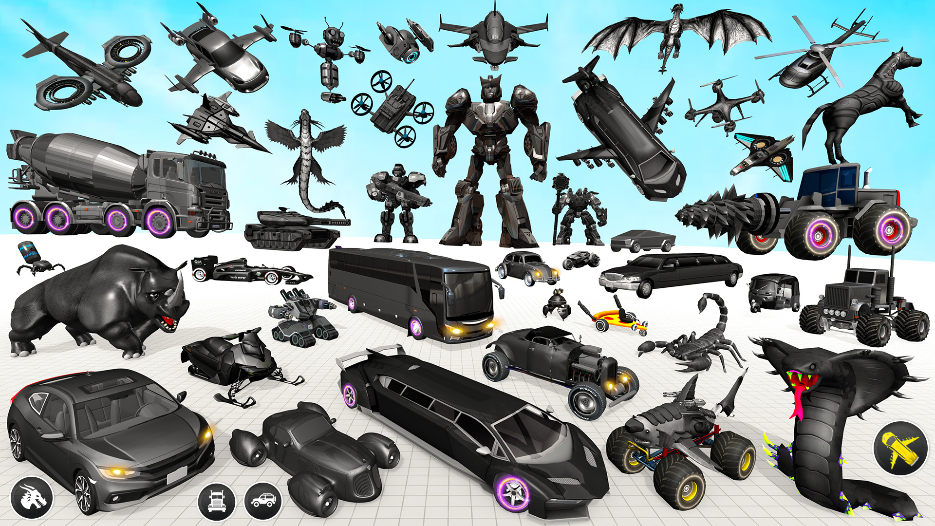 اسکرین شات 2 برنامه Limo Robot Car Game:Robot Game