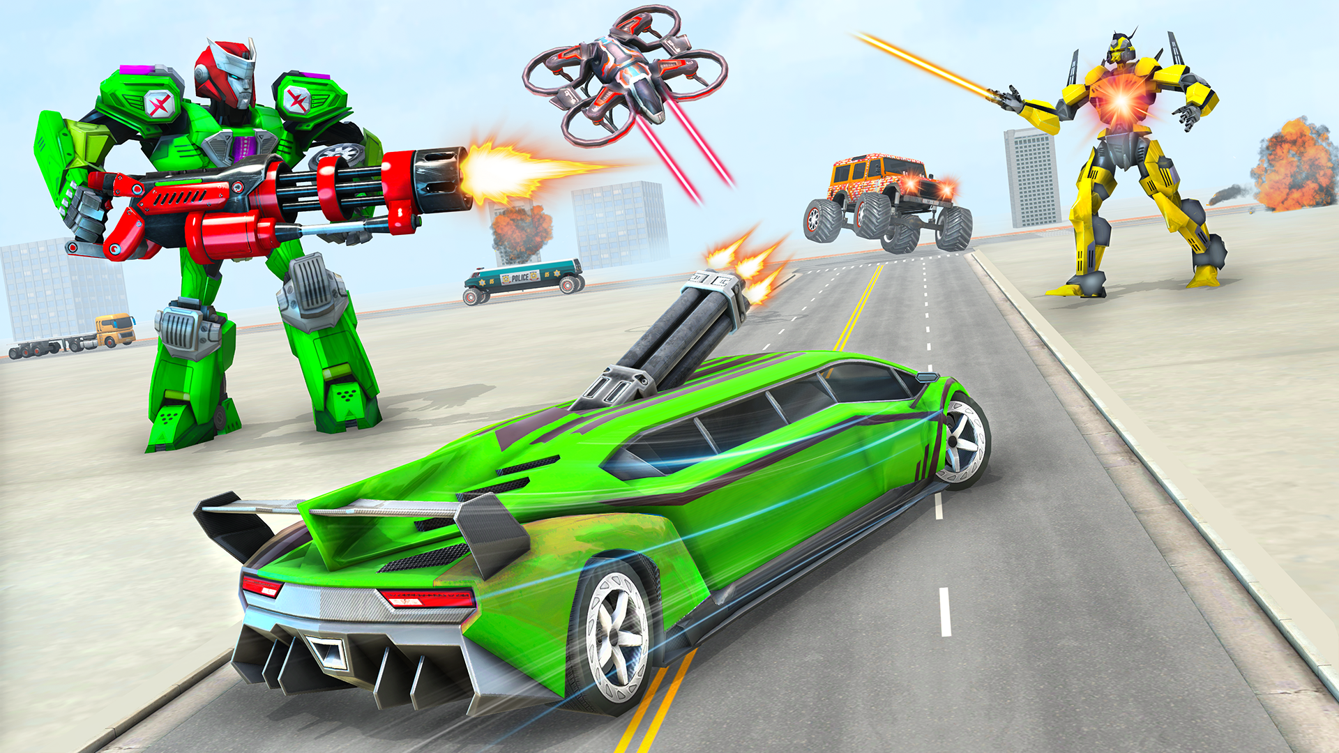 اسکرین شات 4 برنامه Army Robot Car Game:Robot Game