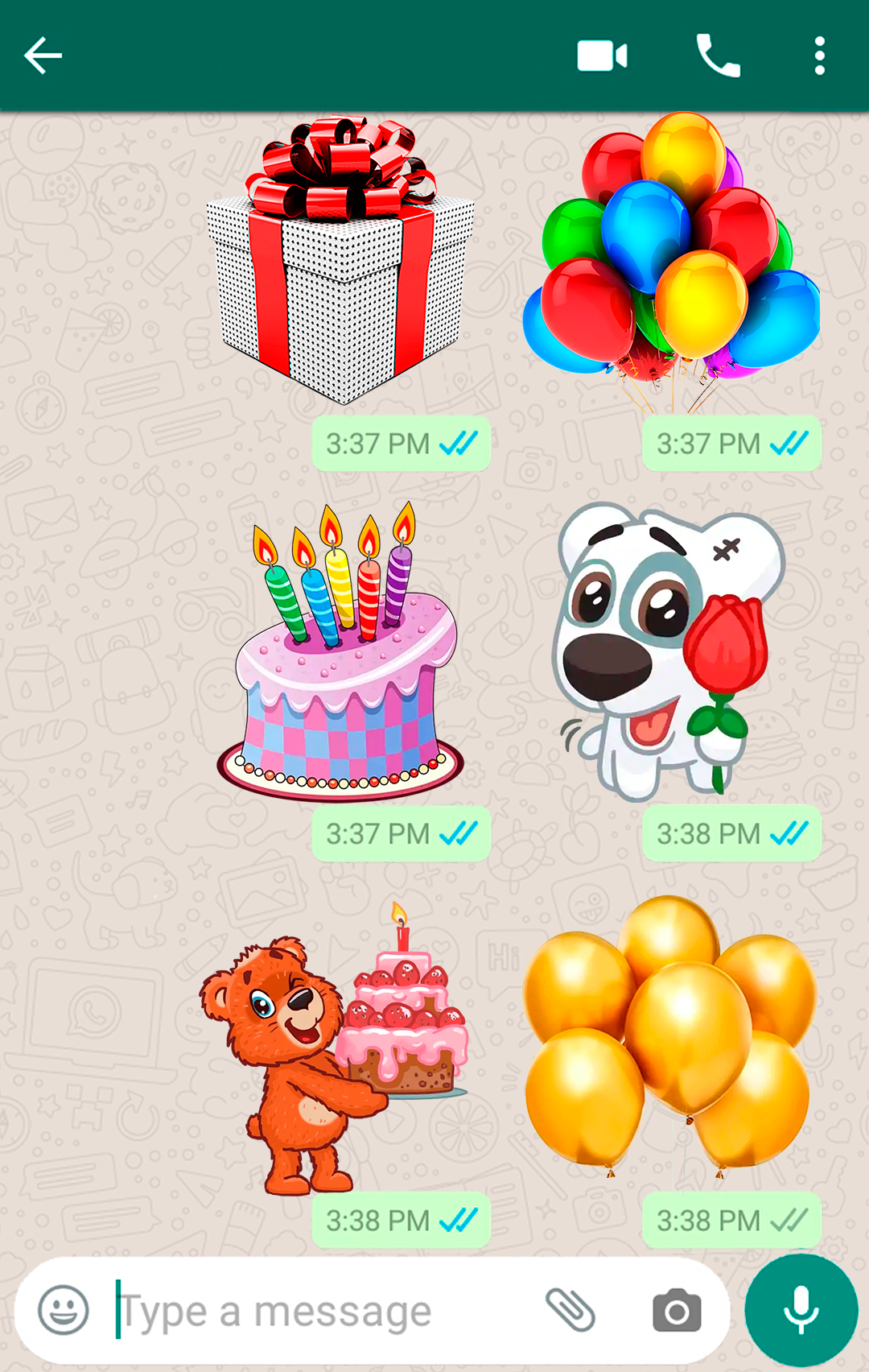 اسکرین شات 1 برنامه Happy Birthday Stickers