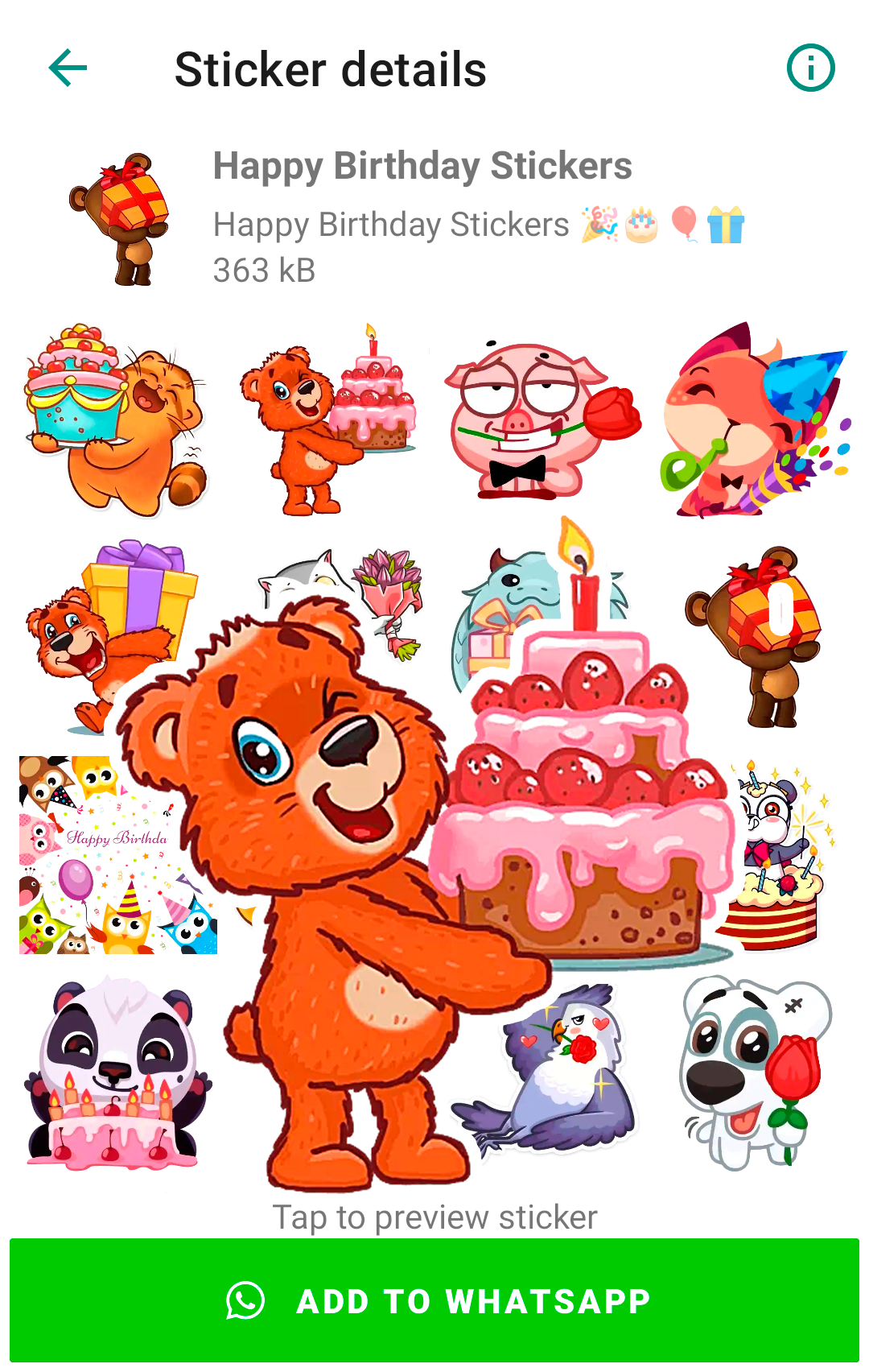 اسکرین شات 5 برنامه Happy Birthday Stickers