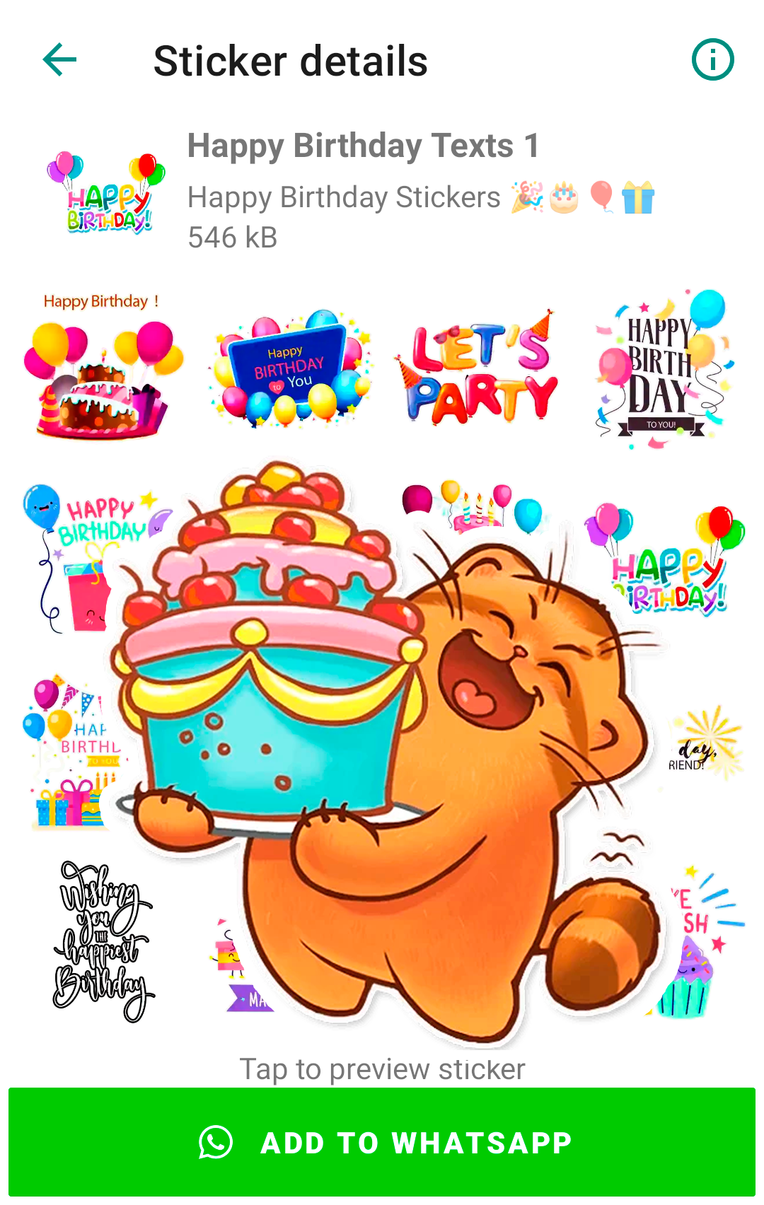 اسکرین شات 8 برنامه Happy Birthday Stickers