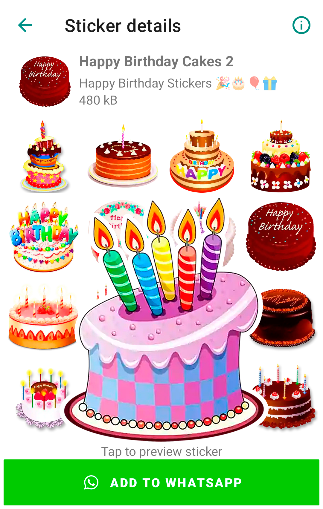 اسکرین شات 6 برنامه Happy Birthday Stickers