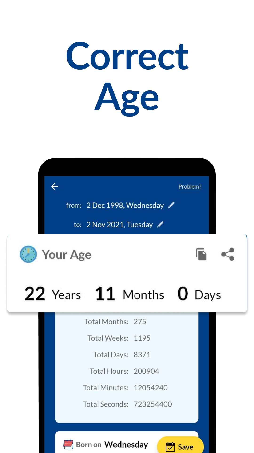 اسکرین شات برنامه Age Calculator: Date of Birth 1