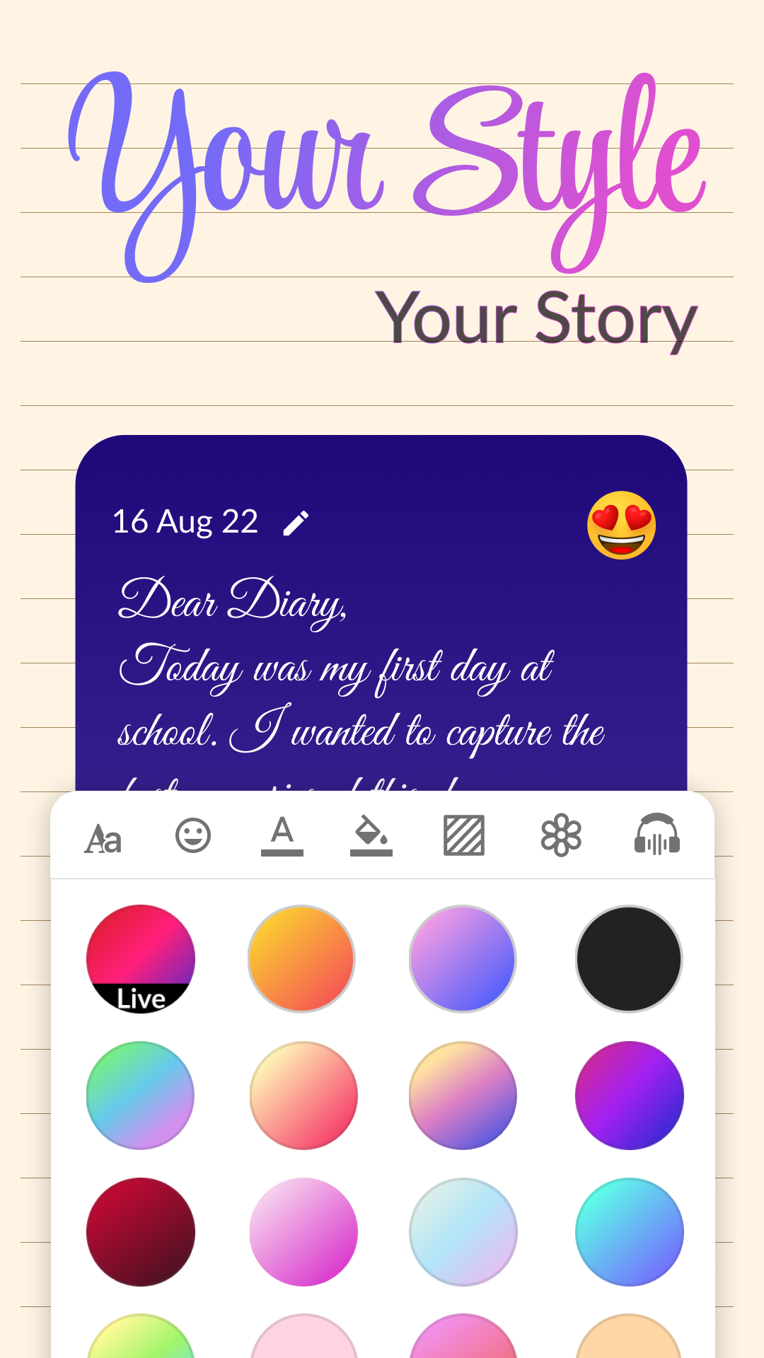 اسکرین شات برنامه Daily Journal: Diary with lock 2