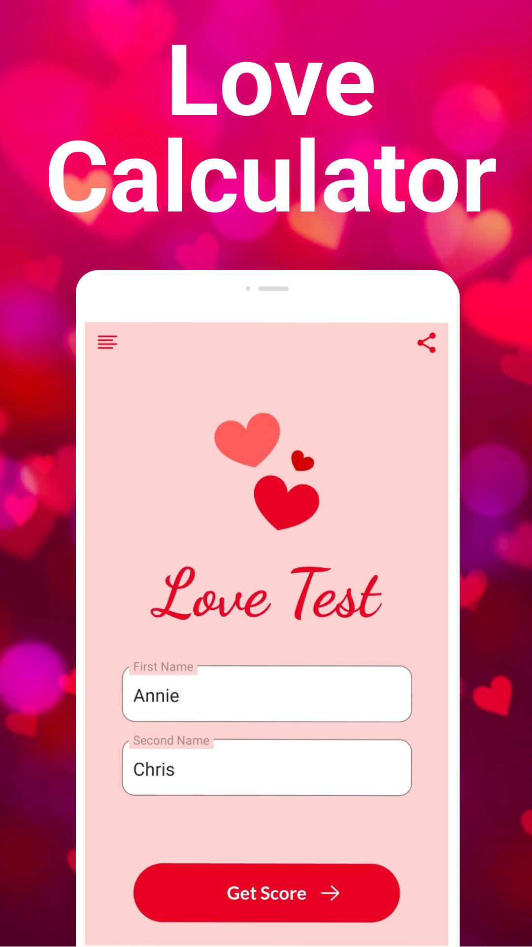 اسکرین شات برنامه Love tester: Love Score Test 3