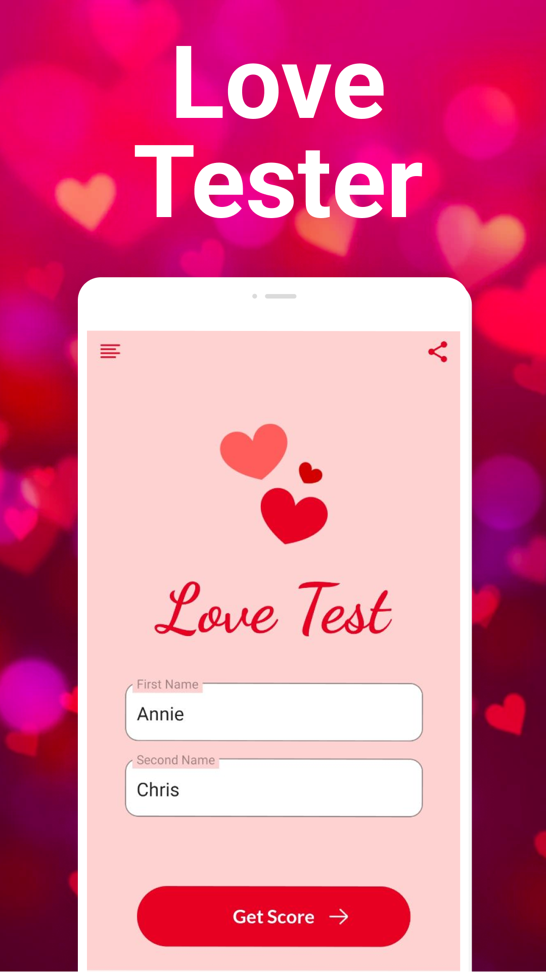 اسکرین شات برنامه Love tester: Love Score Test 2