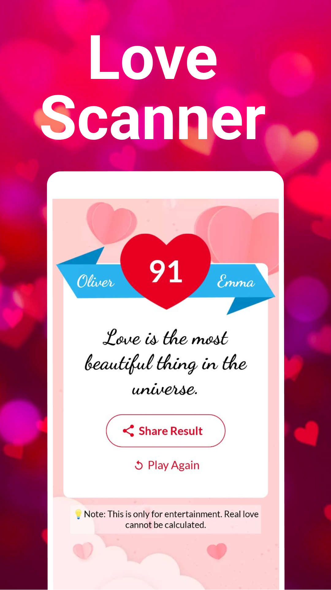 اسکرین شات برنامه Love tester: Love Score Test 4
