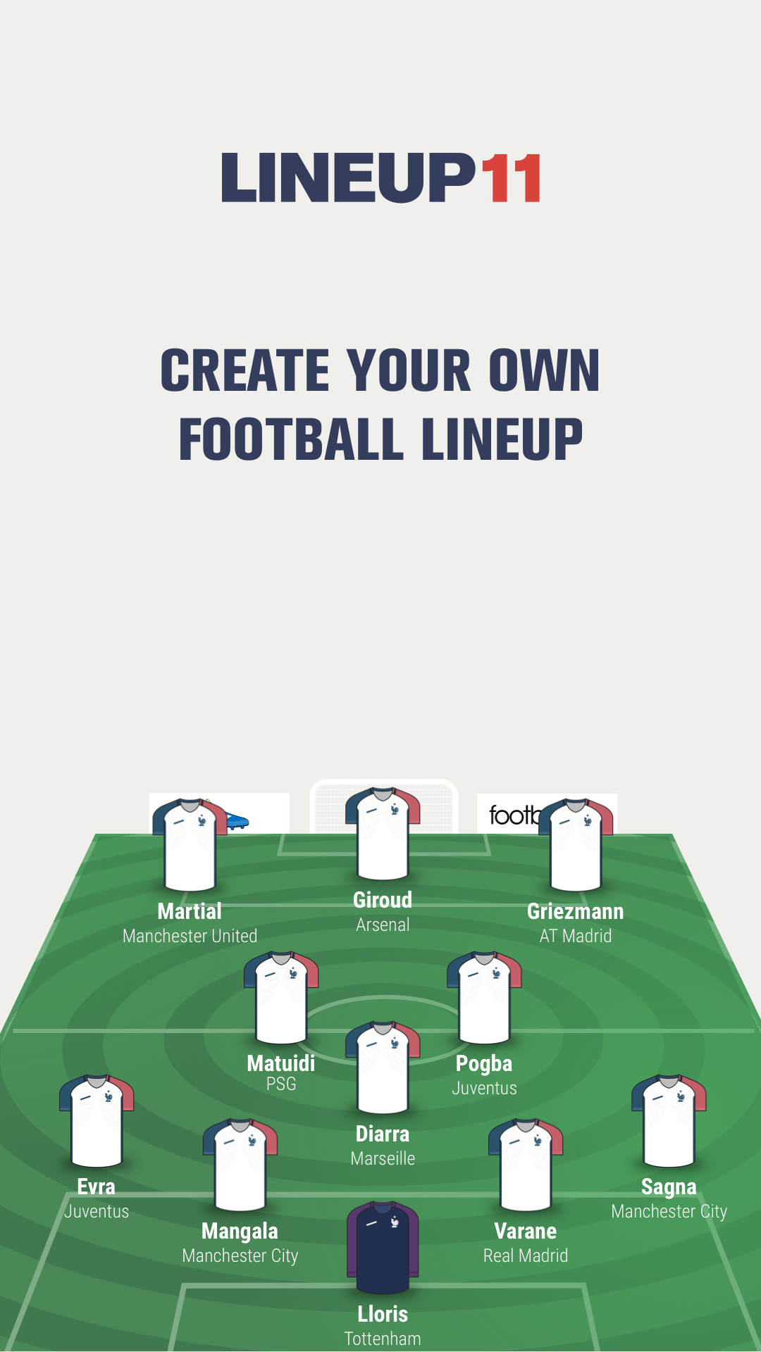 اسکرین شات 1 برنامه LINEUP11: Football Lineup