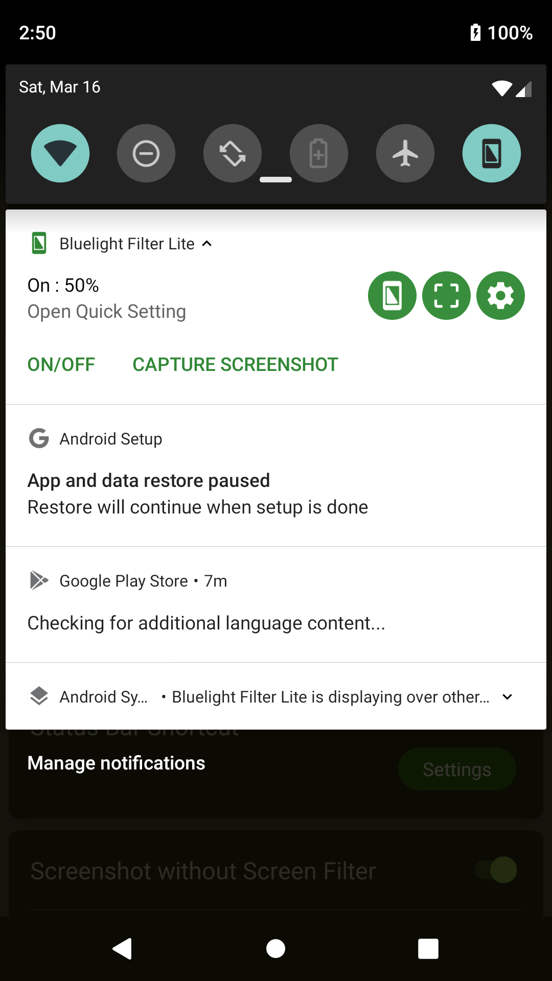 اسکرین شات 5 برنامه Bluelight Filter Lite