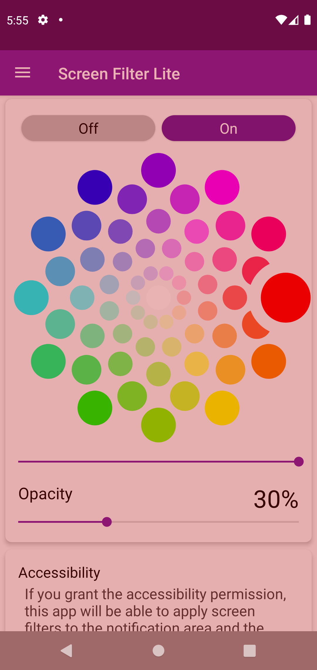 اسکرین شات 1 برنامه Screen Color Filter Lite