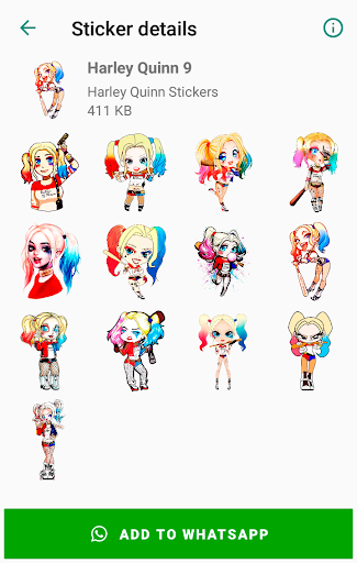 اسکرین شات 8 برنامه Harley Quinn Stickers for WhatsApp - WAStickerApps