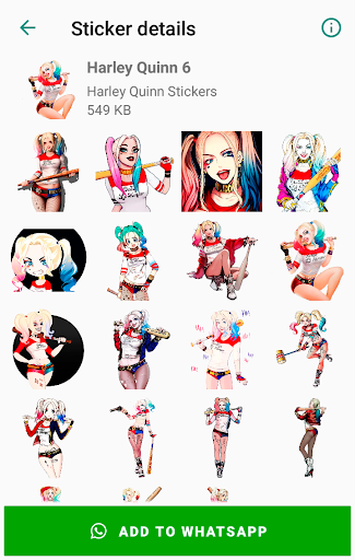 اسکرین شات 6 برنامه Harley Quinn Stickers for WhatsApp - WAStickerApps