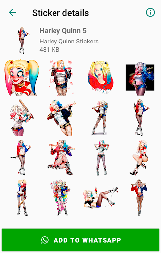 اسکرین شات 5 برنامه Harley Quinn Stickers for WhatsApp - WAStickerApps