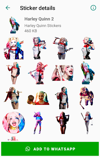 اسکرین شات 2 برنامه Harley Quinn Stickers for WhatsApp - WAStickerApps