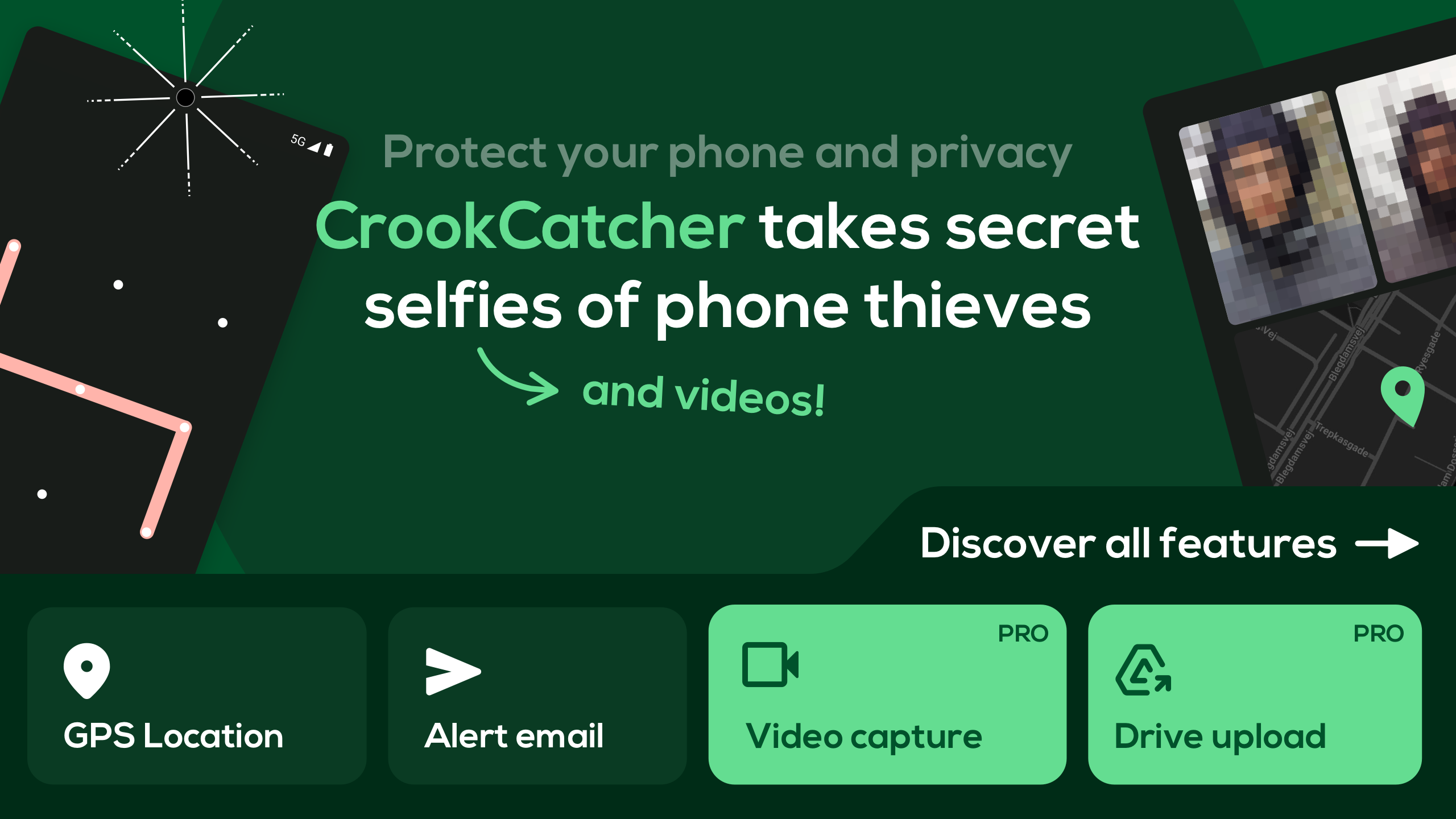 اسکرین شات 1 برنامه CrookCatcher • Anti-Theft
