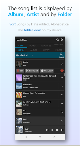 اسکرین شات 2 برنامه Music Player(AB Repeater) & Lyrics
