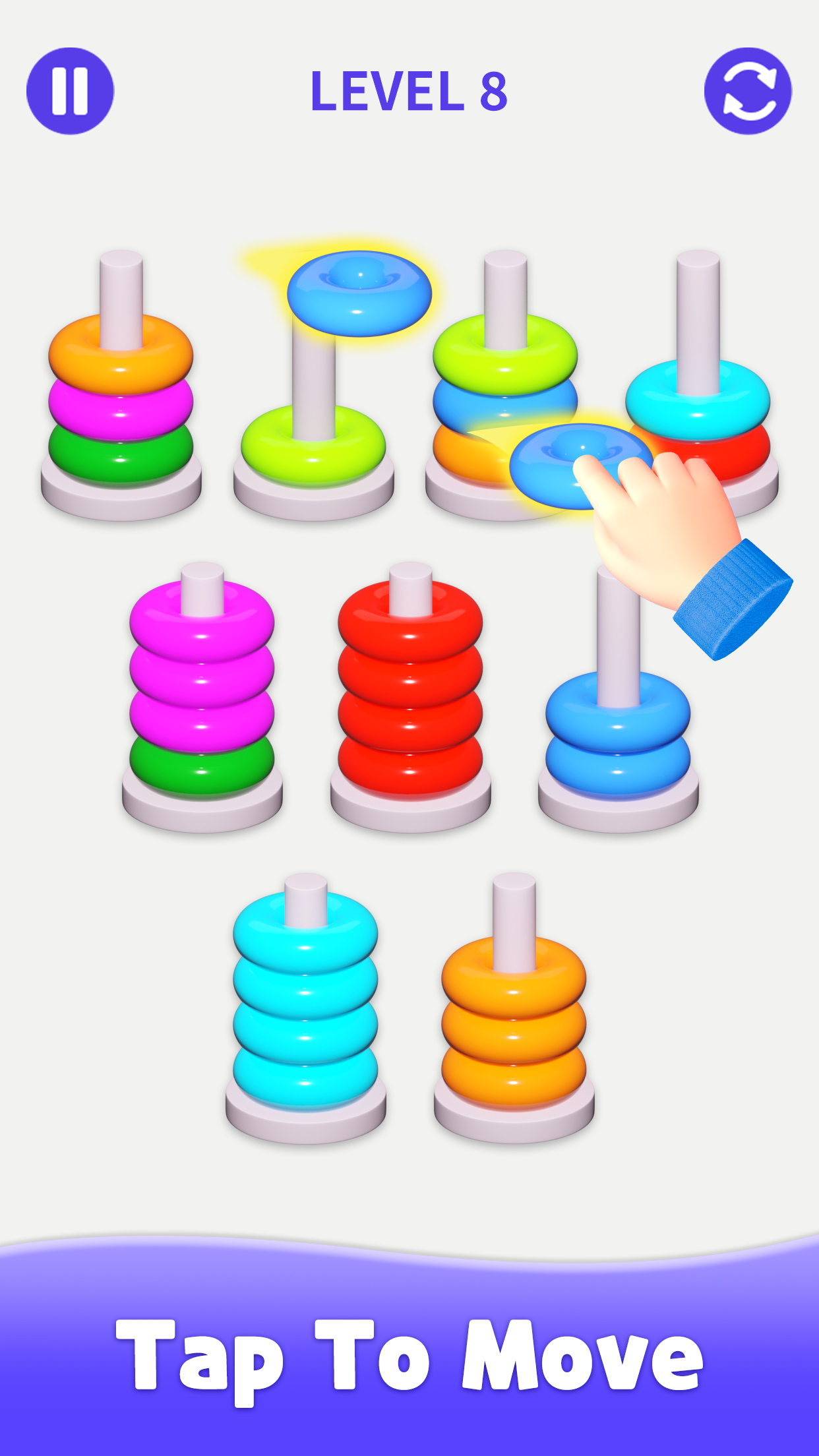 اسکرین شات 2 بازی Stacolor: Color Hoop Puzzle