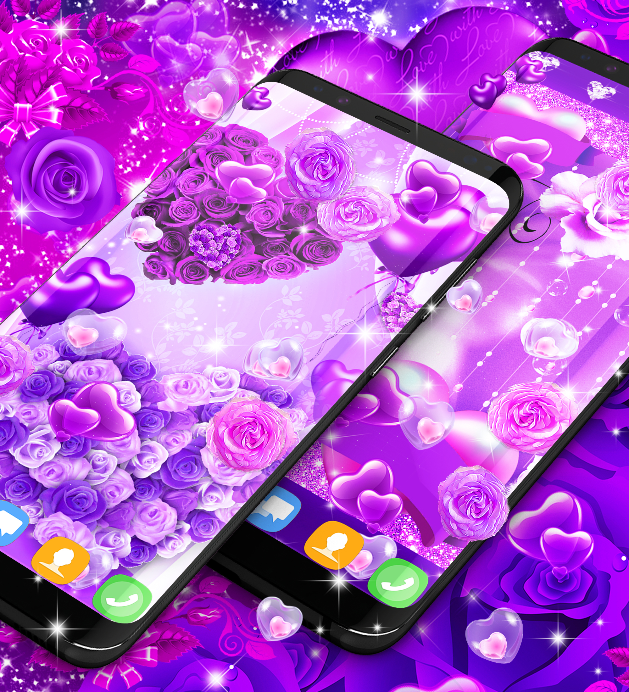 اسکرین شات 4 برنامه Purple rose live wallpaper
