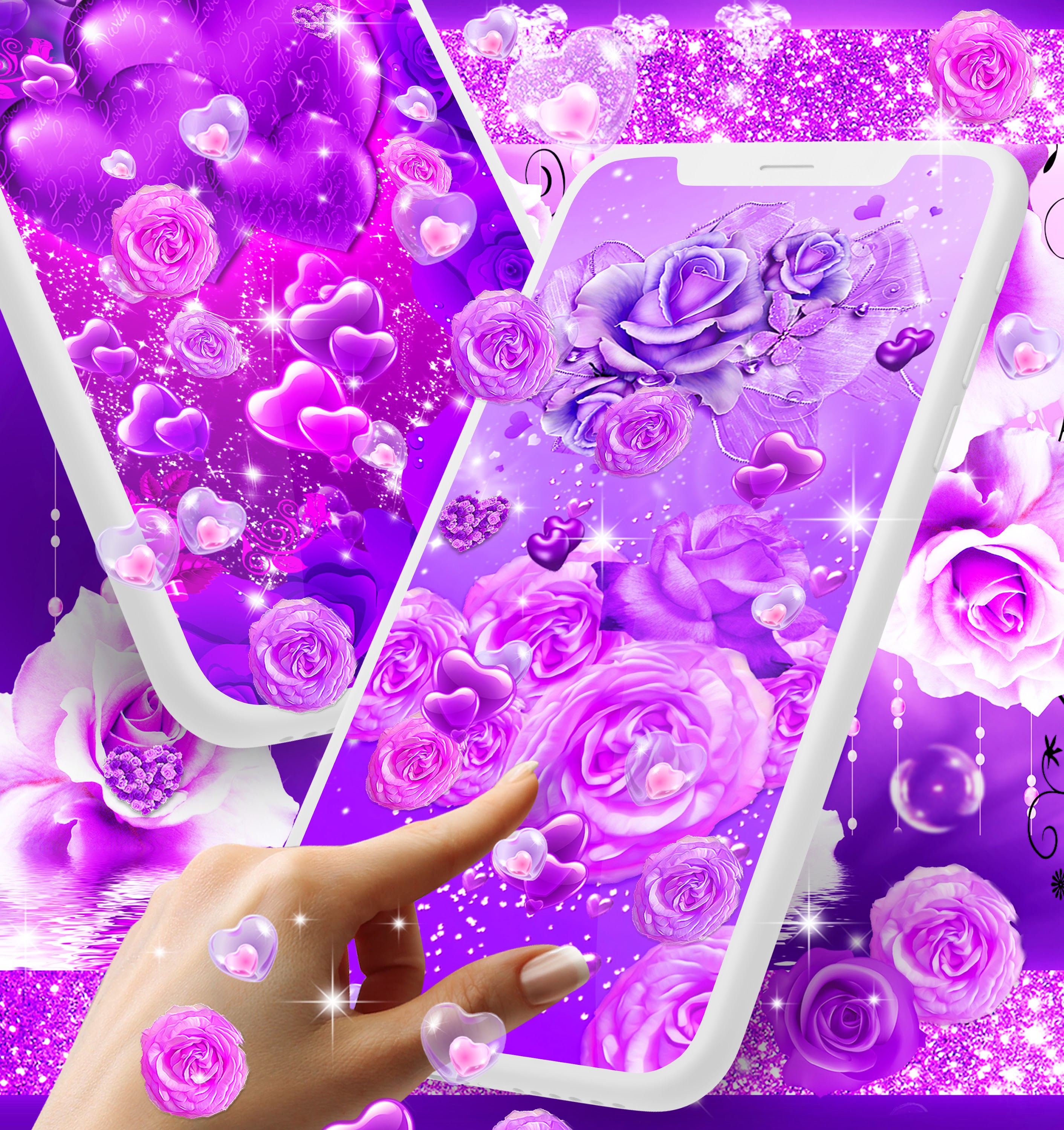 اسکرین شات 3 برنامه Purple rose live wallpaper