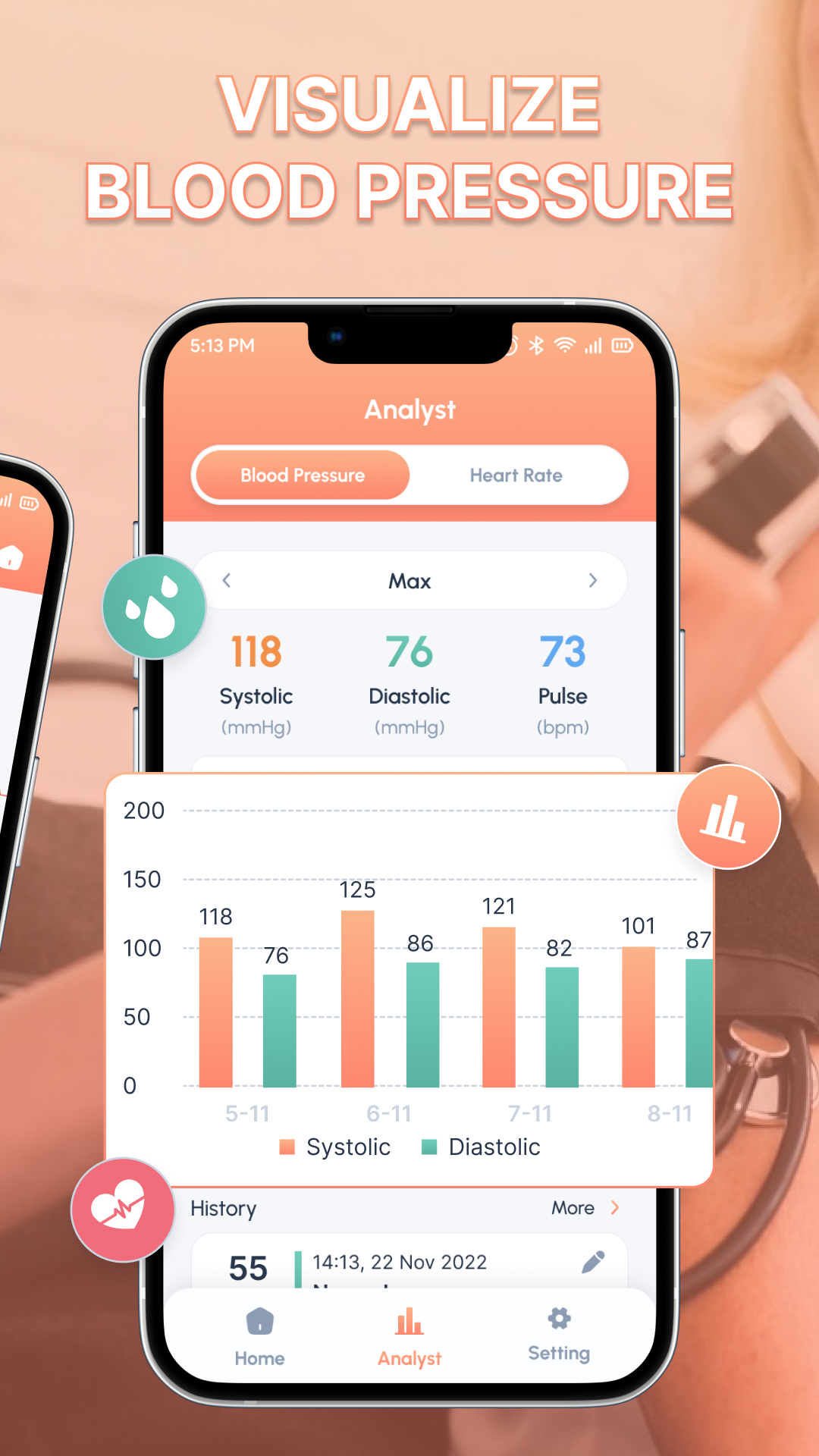 اسکرین شات 3 برنامه My Blood Pressure Tracker Log