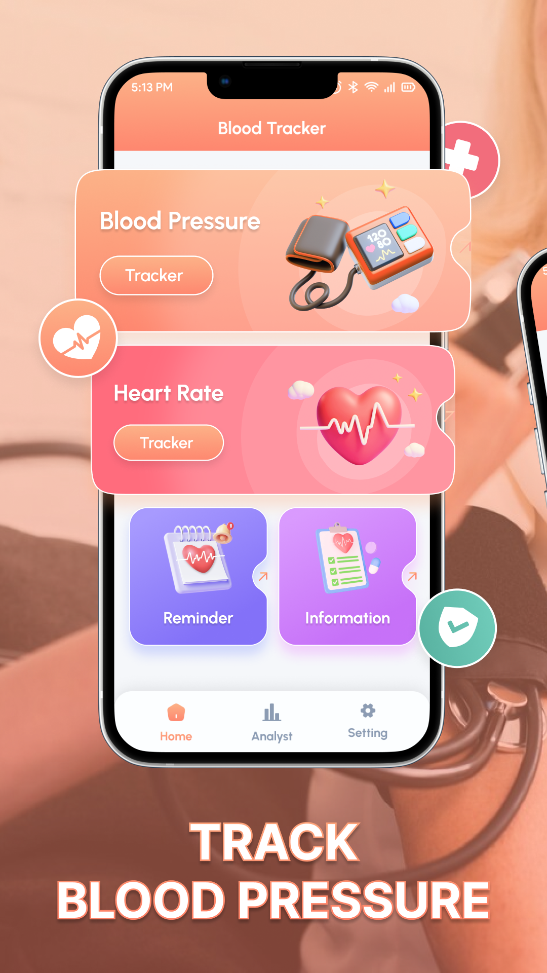 اسکرین شات 1 برنامه My Blood Pressure Tracker Log
