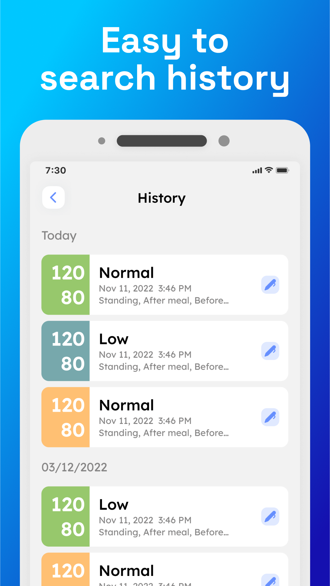 اسکرین شات 5 برنامه Blood Pressure Monitor App