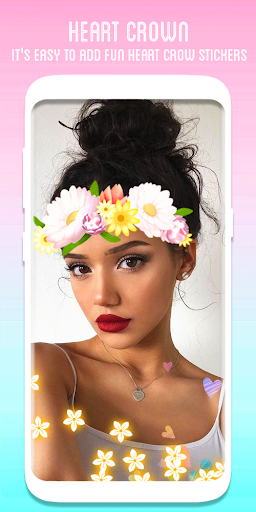 اسکرین شات 2 برنامه Heart Crown Face Camera