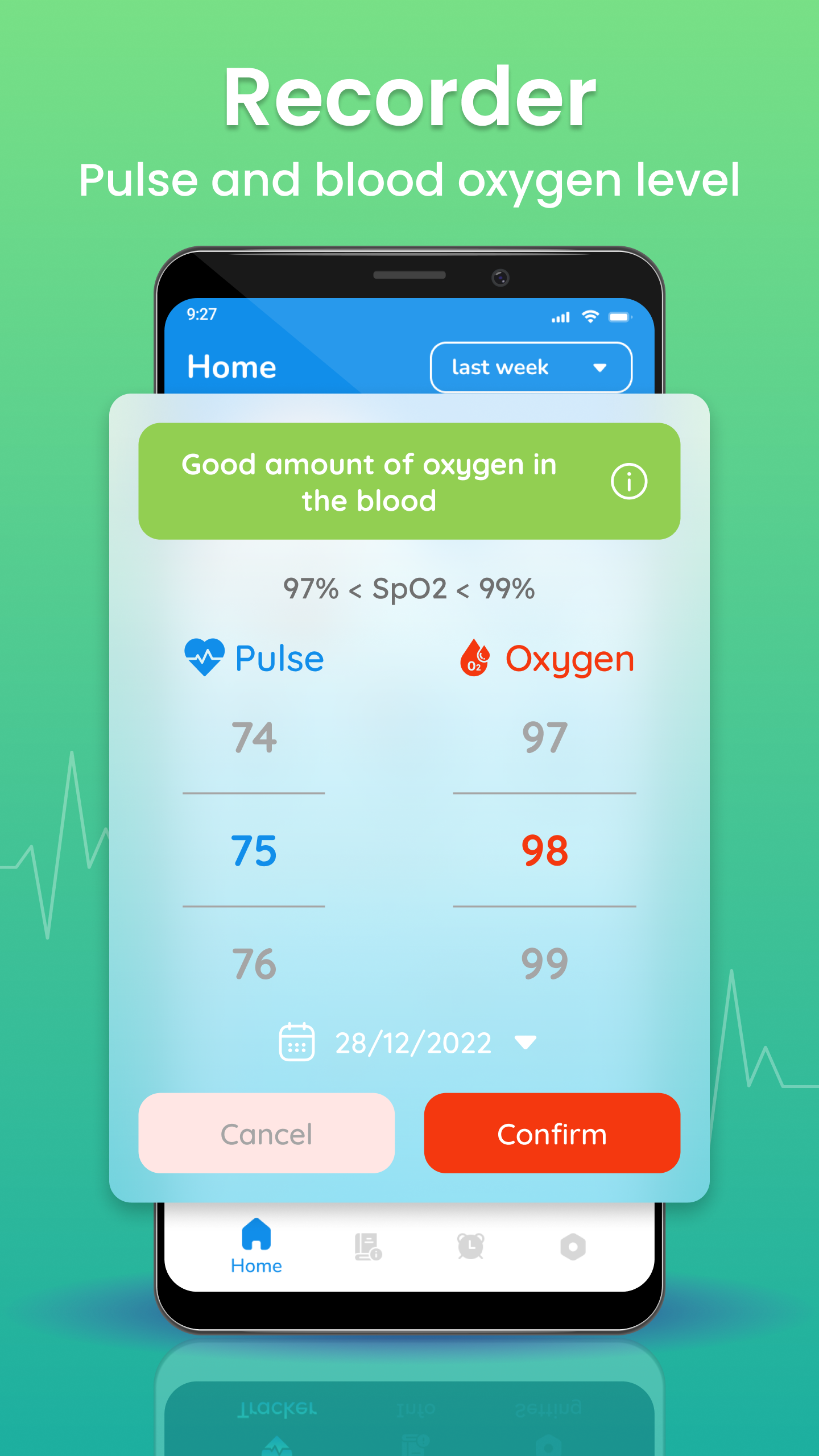 اسکرین شات 6 برنامه Pulse Oximeter Tracker & Info