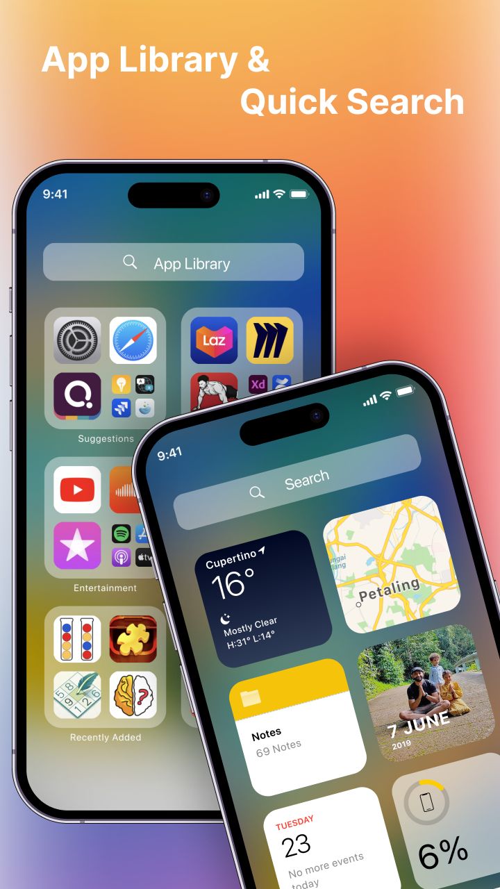 اسکرین شات 6 برنامه Launcher iOS 17
